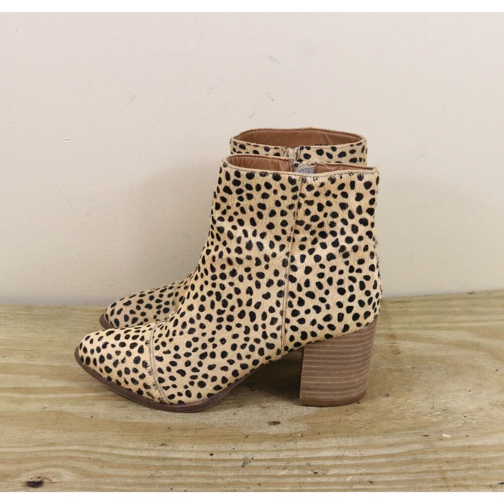 New DV Dolce Vita Boots 8.5 Tierney Calf Hair Cheetah Print Ankle Shoes